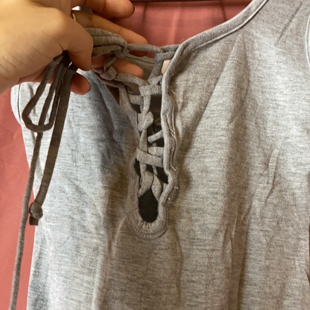 Grey Basic Cotton Stretch Bodysuit - image 2